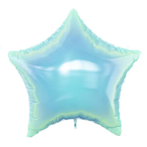 Balloon Foil Star Iridescent Aqua