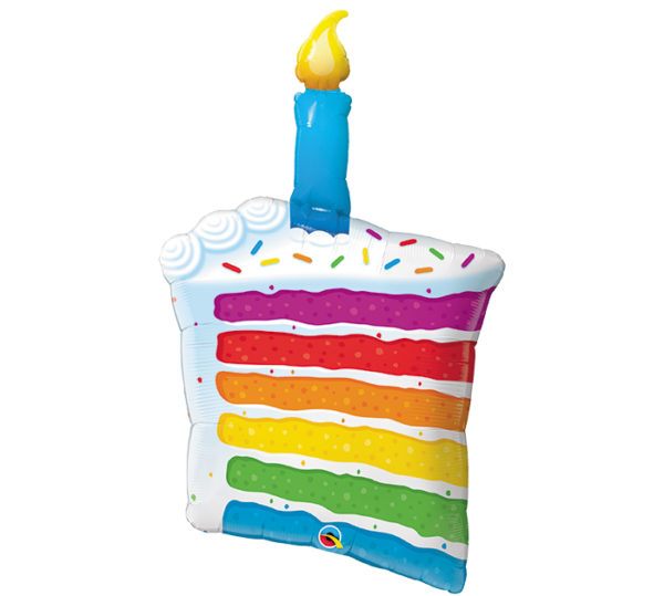 Balloon Foil Happy Birthday Rainbow Cake