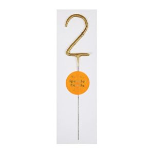 Party Candles Number Sparkler Gold # 2