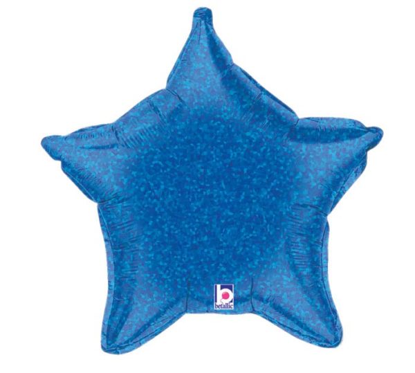Balloon Foil Star 21" Holographic Blue