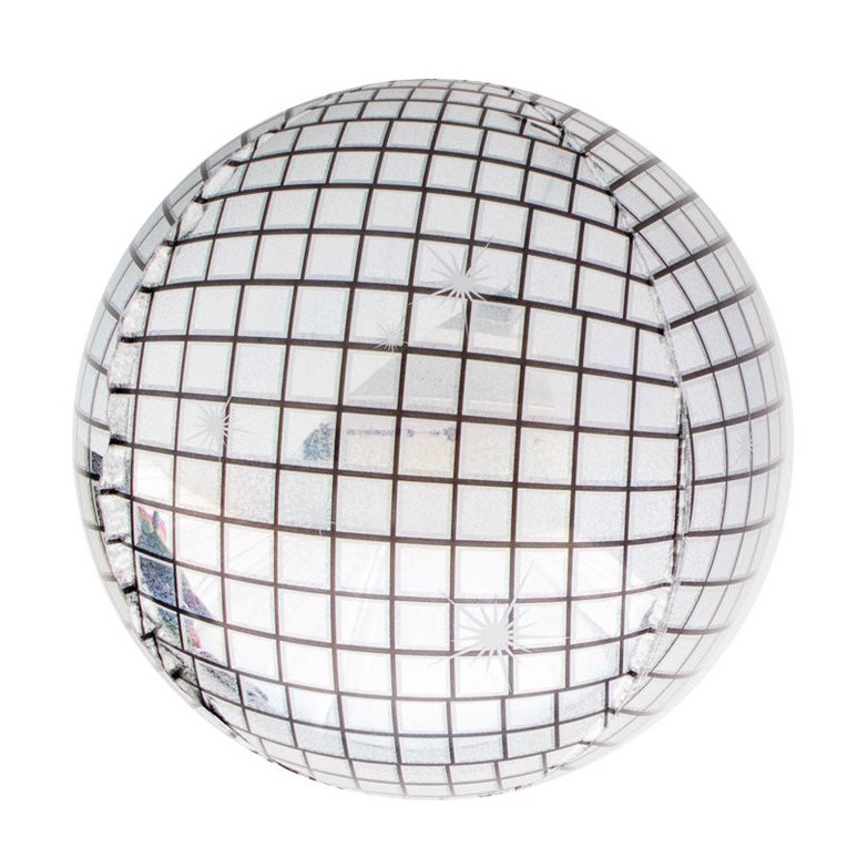 Silver Disco Ball Orbz Foil Balloon 16in