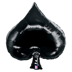 Balloon Foil Casino Spade Black