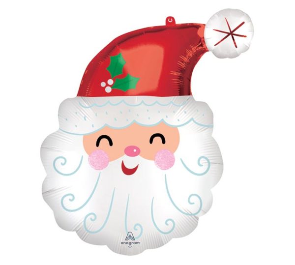 Balloon Foil Christmas Smiley Santa