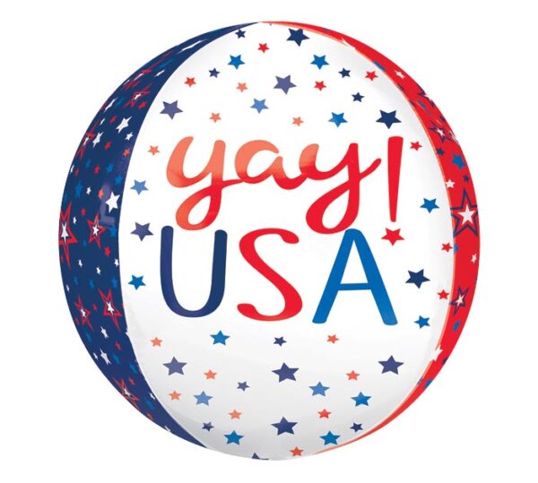 Balloon Foil Orbz 16" Yay USA