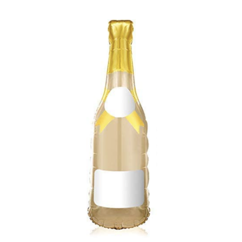 Balloon Foil Champagne Bottle Gold Ribbon