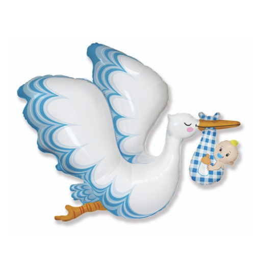 Balloon Foil Baby Boy Stork