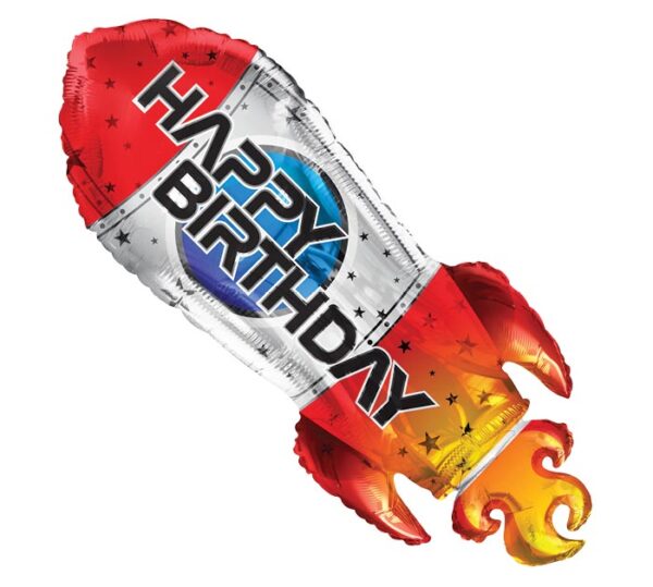 Balloon Foil Happy Birthday Rocket