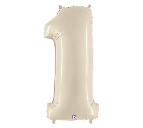 Number Balloon Cream 1