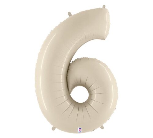 Number Balloon Cream 6