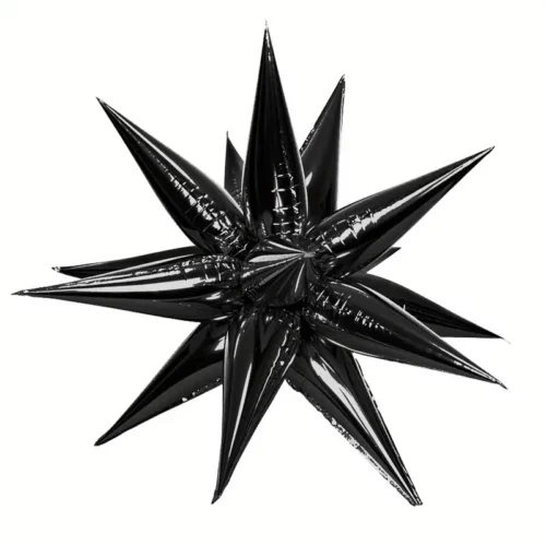 Non Helium Balloon: Starburst Black 26"