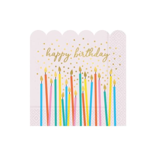Party Collection Birthday Candles Beverage Napkins
