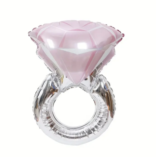 Balloon Foil Wedding Ring Platinum Pink