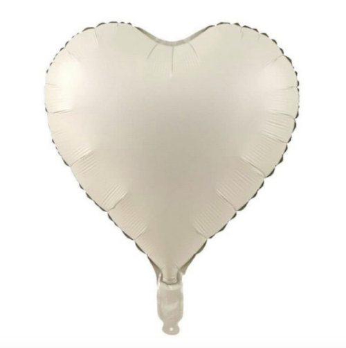 Balloon Foil Heart Ivory White