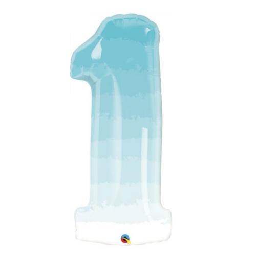 Number Balloon Ombre Blue 1
