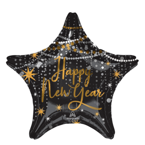 Balloon Foil Happy New Year Midnight Hour Star