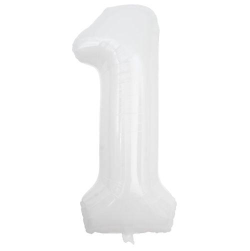 Number Balloon White 1