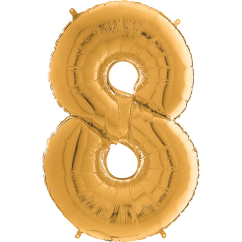 Number Balloon Gold 8