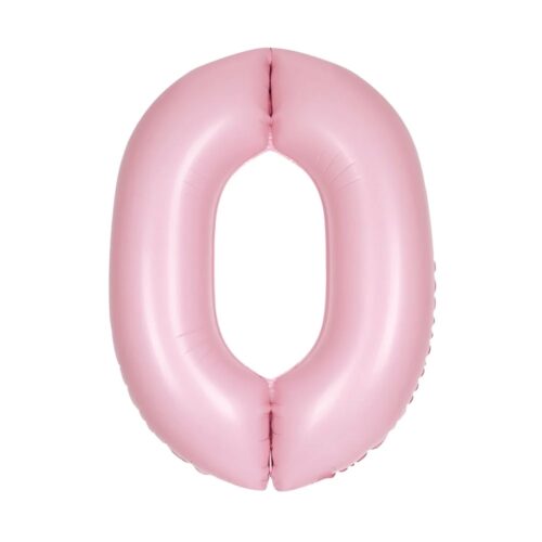 Number Balloon Matte Pink 0