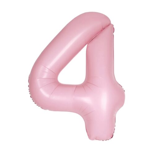 Number Balloon Matte Pink 4