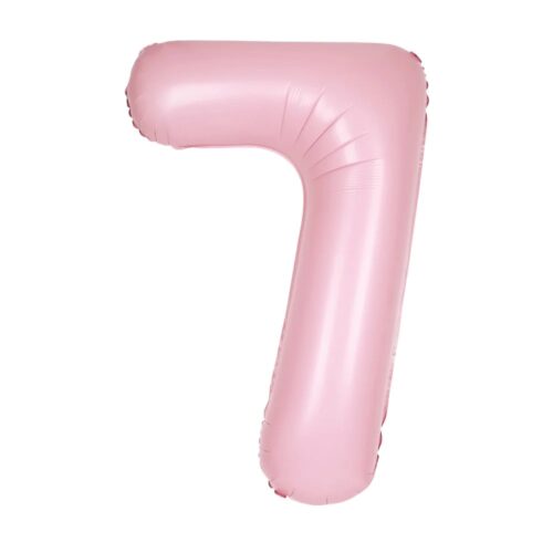 Number Balloon Matte Pink 7