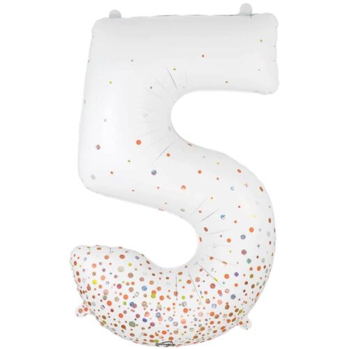 Number Balloon Confetti Holographic 5