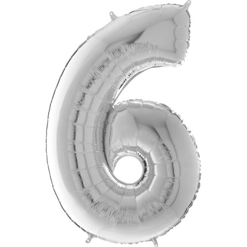 Number Balloon Silver 6