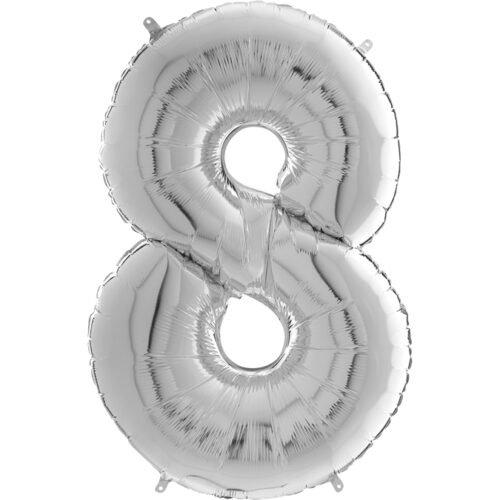 Number Balloon Silver 8