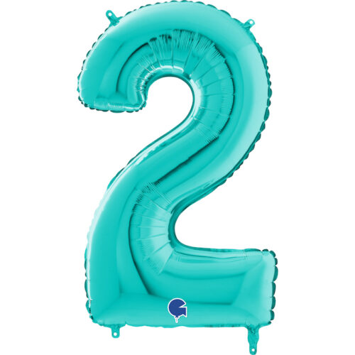 Number Balloon Tiffany Blue 2