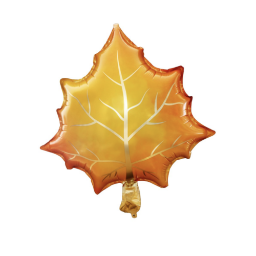 Balloon Foil Fall Maple Leaf Orange