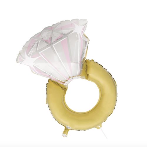 Balloon Foil Wedding Ring Pink + Gold