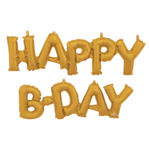 Non Helium Balloon: Letter Banner Happy B-Day