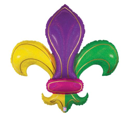Balloon Foil Mardi Gras Fleur De Lis Colors