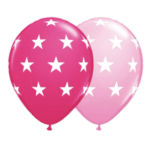 11" Printed Balloon Stars Big Pinks (2 pc.)