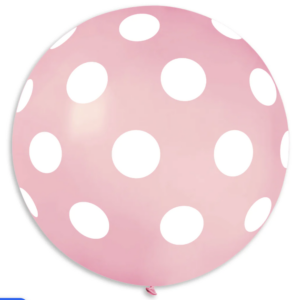 30" Printed Balloon Jumbo Polka Dot Pink