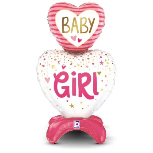 Balloon Foil Baby Girl Hearts