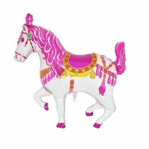 Balloon Foil Carnival Pink Carousel Horse