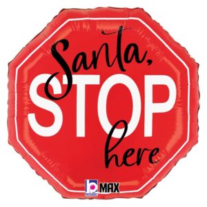 Balloon Foil Christmas Santa Stop Here