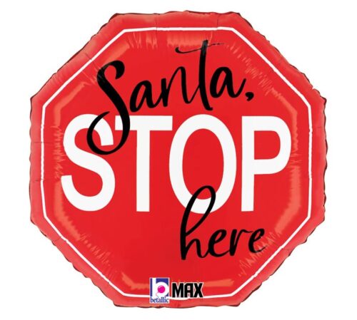 Balloon Foil Christmas Santa Stop Here