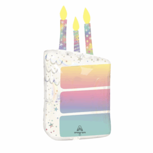 Balloon Foil Happy Birthday Cake Pearlized