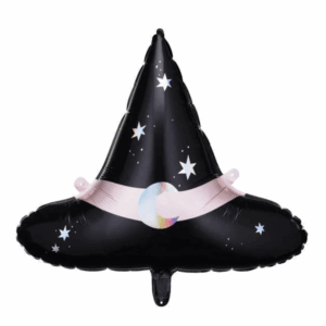 Balloon Foil Halloween Witches Hat Silver Moon