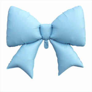 Balloon Foil Bow Blue Ribbon Matte