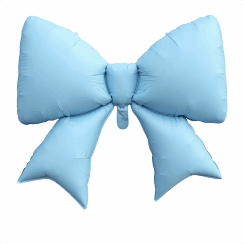Balloon Foil Bow Blue Ribbon Matte