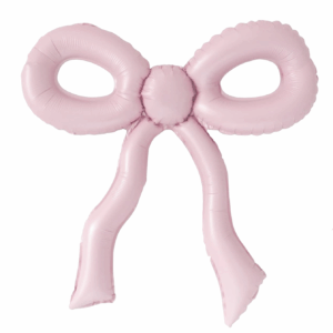 Balloon Foil Bow Pastel Matte Pink Frilly