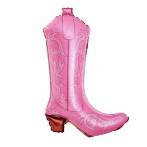 Balloon Foil Cowboy Boot Pink Stitch