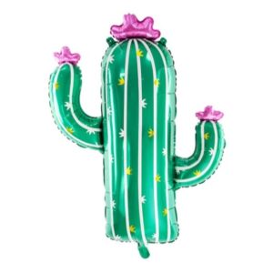 Balloon Foil Fiesta Cactus With Pink Flower