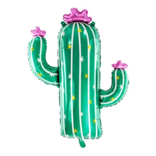 Balloon Foil Fiesta Cactus With Pink Flower