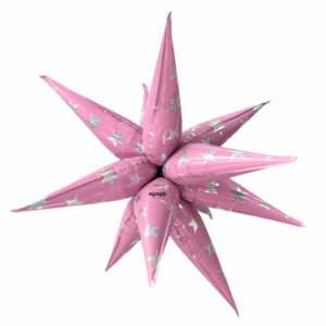 Non Helium Balloon: Sparkle Starburst Pink