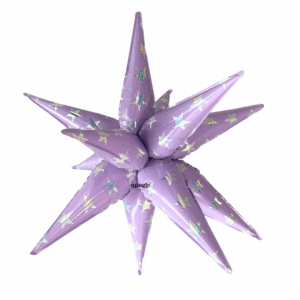 Non Helium Balloon: Sparkle Starburst Lavender