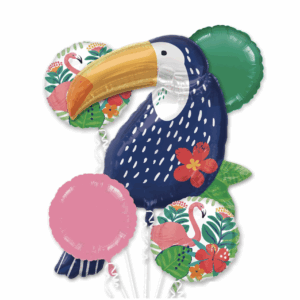 Balloon Foil Bouquet Tropical Flamingo Toucan
