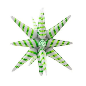 Non Helium Balloon: Starburst Stripe Green 22"